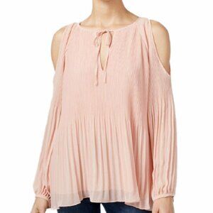 Sanctuary Women's Sophie Cold Shoulder Peasant Top/Blouse, Misty Rose, M